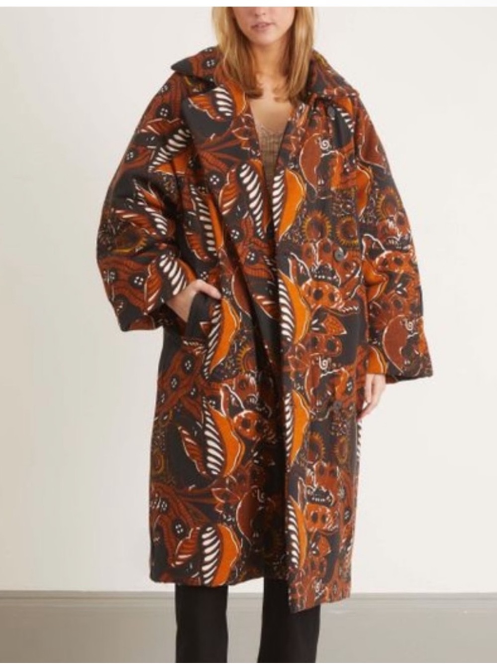 Mara Hoffman Manuela Puffer Coat Jacket in Orange and Brown Boho NWT
